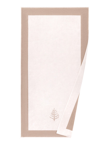 A "Californian Driftwood" Resort Towel with a subtle embroidered Four Seasons logo. The towel features a darker border and is folded on a white background.