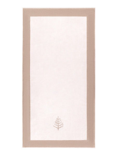 A "Californian Driftwood" Resort Towel with a subtle embroidered Four Seasons logo.  The towel features a darker border