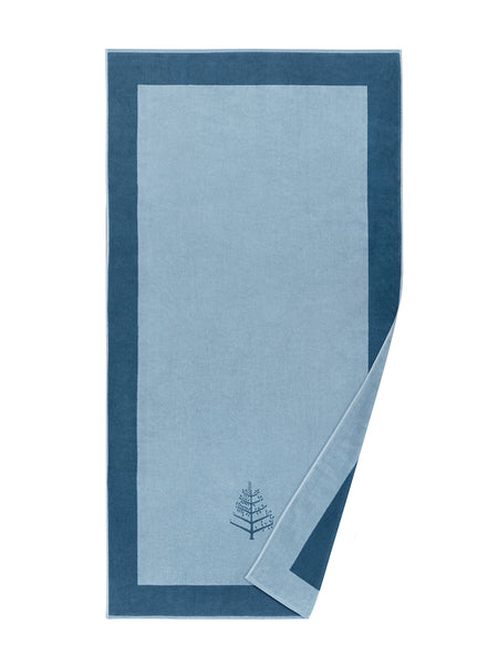 A "Maldivian Atoll" Resort Towel with a subtle embroidered Four Seasons logo. The towel features a darker border and is folded on a white background.