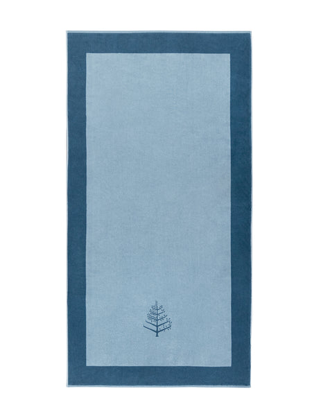 A "Polynesian Lagoon" Resort Towel with a subtle embroidered Four Seasons logo. The towel features a darker border and is folded on a white background.