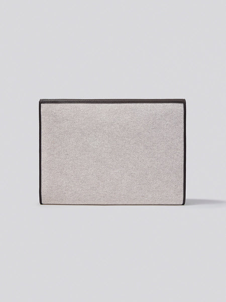 Back view of The Laptop Sleeve in Malaysian Cocoa from the Four Seasons Travel Collection.